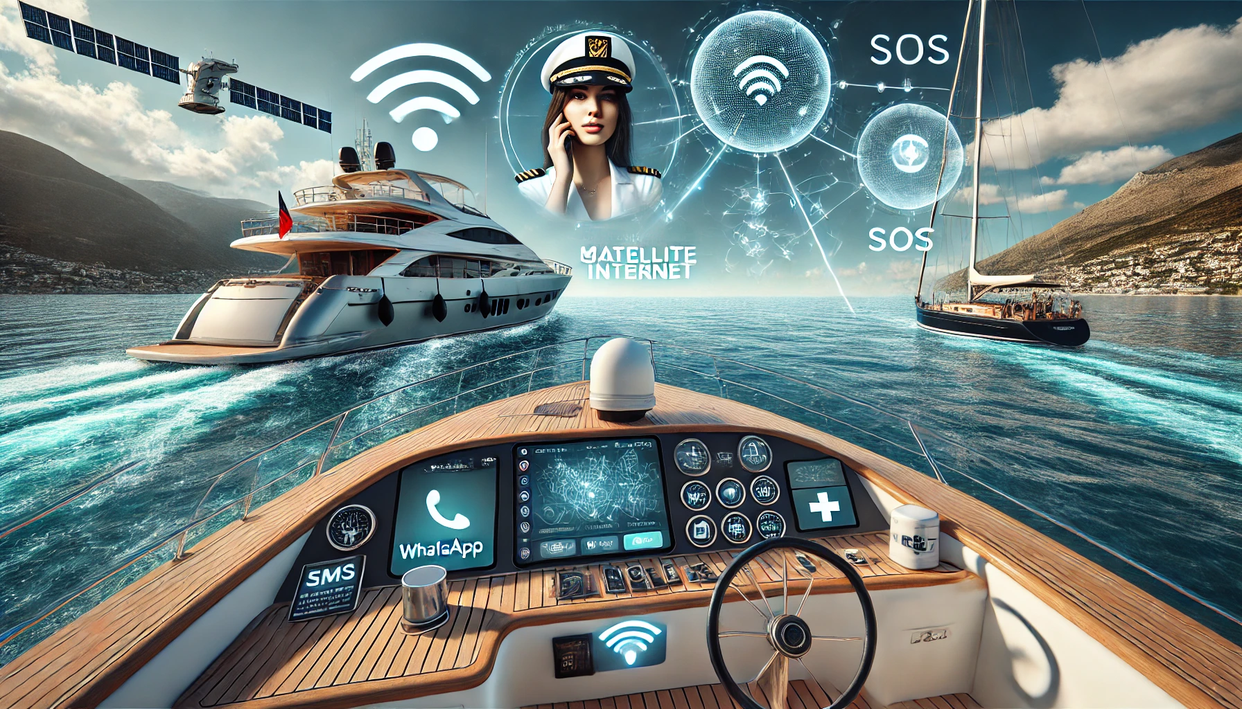 JabaSat Internet marítimo para barcos vía satélite, un yate , un velero